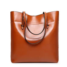 famous brand Split Leather handbag women bags high quality bucket shoulder messenger bag large capacity female clutch totes B48