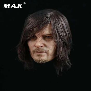

1/6 Scale The Walking Dead Daryl Dixon Head Sculpt Planted Hair Head Carving Model for 12 inches Male Action Figure Body