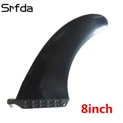 Ребра доски для серфинга FCS Дельфин 8 "Longboard fin-Черный-Новый 70% нейлон + 30% стекловолокна