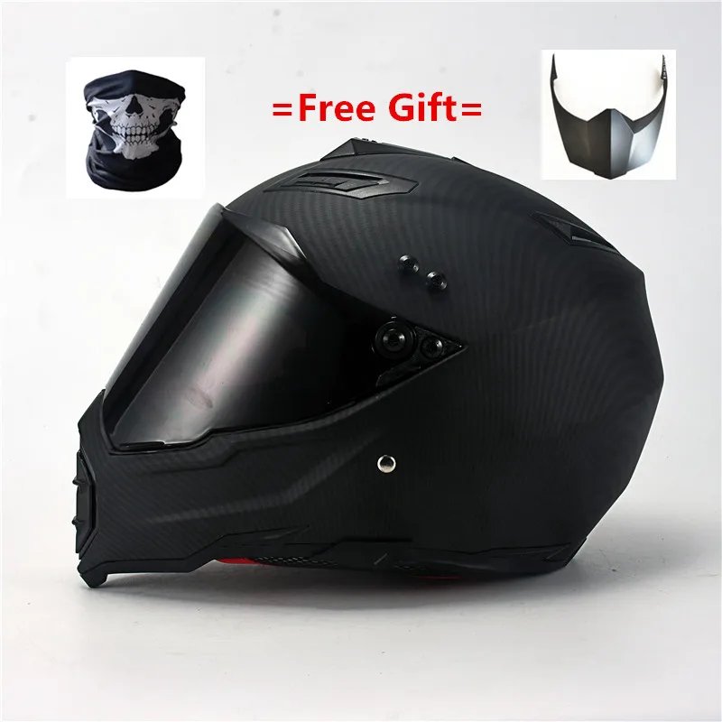 

Carbon fiber grain ABS material Motorcycle Helmet Off Road MX ATV Dirt Bike Motocross UTV - Shiny Black (Medium) S M L XL XXL