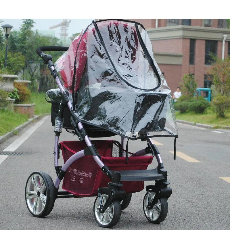 2017 New High Landscape Baby Carriage Zipper Rain Cover Baby Trolley Can Be Lying Rain Covers Baby Pram Umbrella Rain Case18
