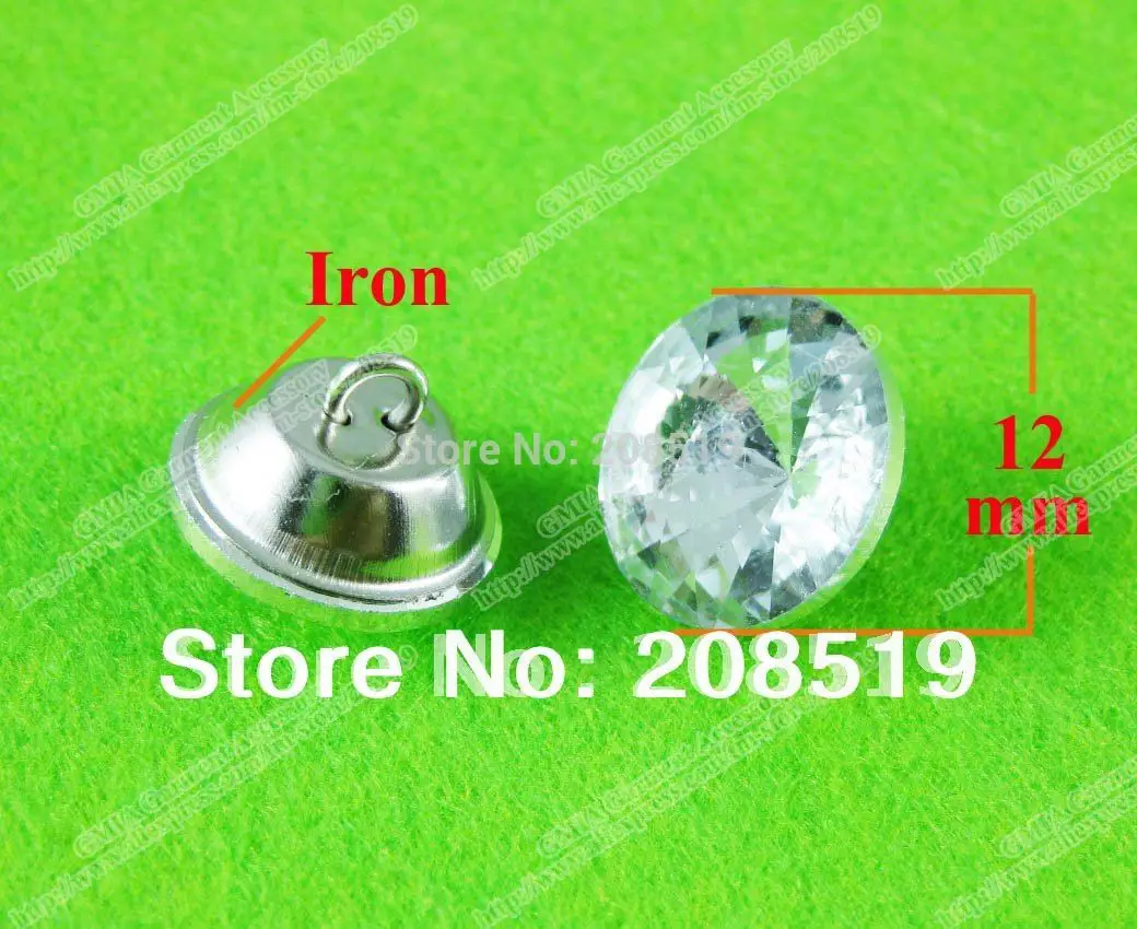

RB001 Free shipping 12mm glass buttons 300pcs round shape transparent rthinestone buttons for garment
