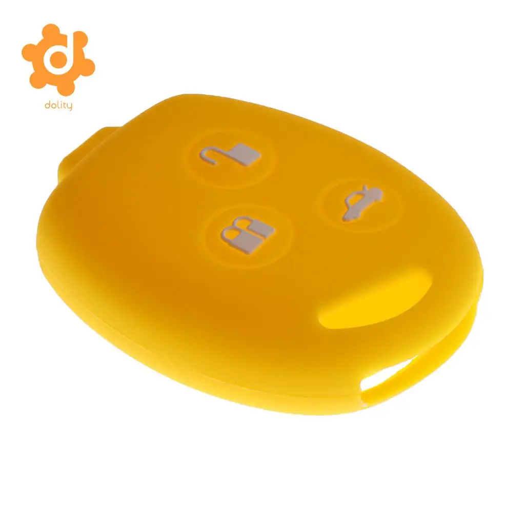 2pcs New Car Key Shell Fob Case Cover Protector for Ford Fiesta Pink+Yellow