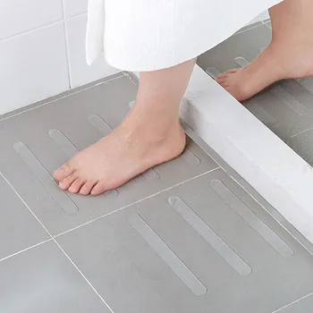 

10PCS Self-adhesive Transparent Waterproof Anti-slip Stickers Strips for Home Kitchen Bathroom Stairs 20x2cm/7.87x0.79inch