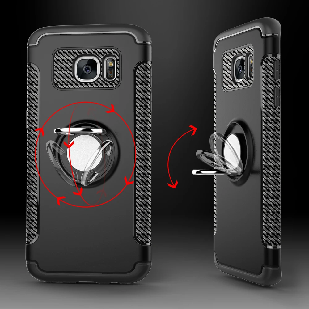 Для samsung Galaxy S7 Edge S 7 G935 G930 палец кольцо противоударный чехол SM G935F G935FD G930F G930S G930FD автомобиля крышка-держатель