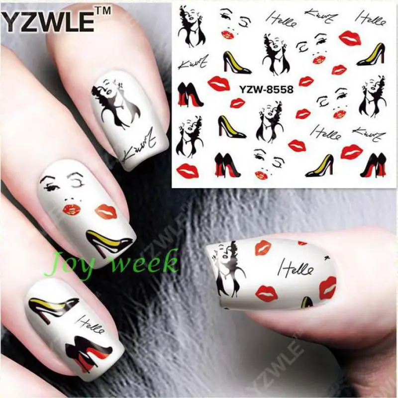 

Water sticker for nails art all decorations sliders sexy Marilyn Monroe adhesive nail design decals manicure lacquer foil polish