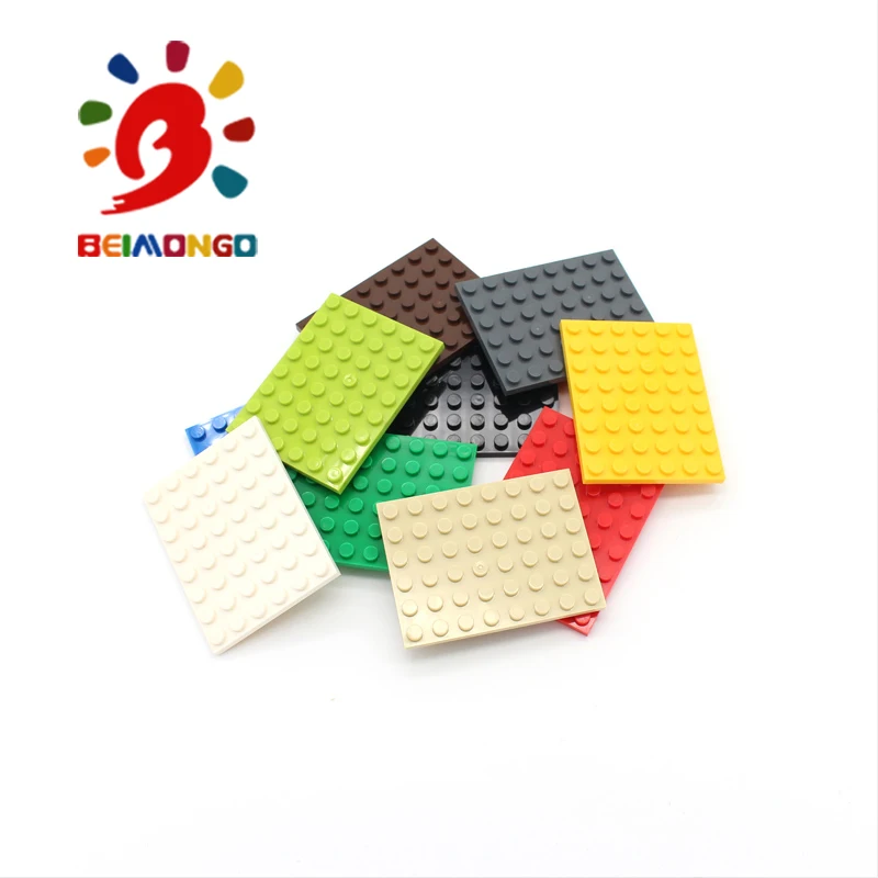 Freies Verschiffen! BEIMONGO Blöcke Platte 6x8 Bausteine 10 stücke Educational & Intelligente DIY Kinder Spielzeug kann compitabled