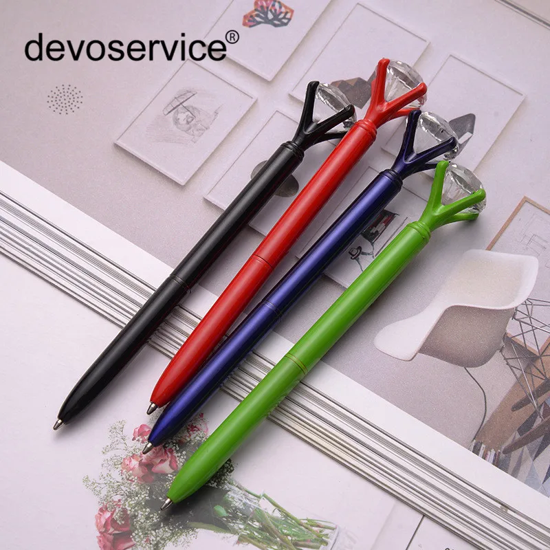 

New Fashion Big Diamond Advertising Pen Student Prize Promotional Gift Pen Metal Ballpoint Pens Oily Birthday Gift Stationery