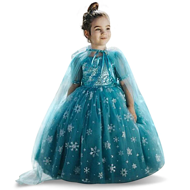 Летнее платье для девочек, Детский карнавальный костюм Эльзы белого цвета, платье принцессы для маленьких девочек, платье Рапунцель, Авроры, Белль, Vestidos