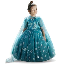 Летнее платье для девочек, Детский карнавальный костюм Эльзы белого цвета, платье принцессы для маленьких девочек, платье Рапунцель, Авроры, Белль, Vestidos