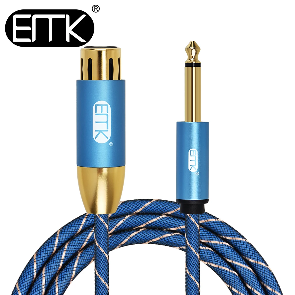 EMK 3-pin Φ (мама) к моно 6 35 мм аудиокабелю микрофоном TS (1/4 дюйма) кабелем штырь-гнездо