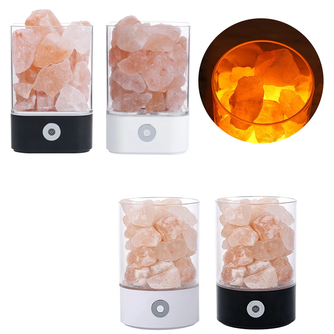 Креативный USB хрустальный свет, натуральная лампа из гималайской соли, светодиодная лампа, очиститель воздуха, настольная лампа, спальня, лава, лампа