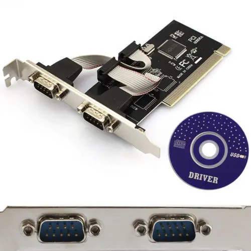 PCI To 2 Ports COM 9 Pin Serial Series RS232 Card Adapter Win 7 VISTA XP FO With CD Driver DB9 Port Connectors | Компьютеры и офис
