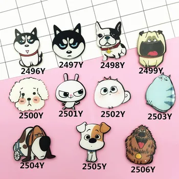 

DIY Cartoon Harajuku Acrylic Patch Lovely Fashion Acrylic Dog Badge Cute Clothing badge Pins XZ147