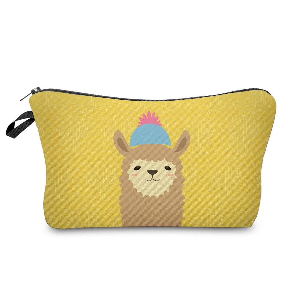 

BBL "LLAMA" Cute Single Colorful Cosmetic Organizer Bag Make Up Printing Cosmetic Bag Fashion Women Brand Makeup Bag