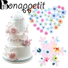 50 шт./упак. съедобные цветы украшения для кексов клейкий рис Бумага воды украшения для тортов формы для выпечки Свадебная вечеринка Еда украшения