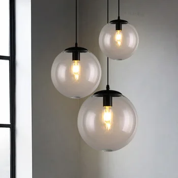 

220V simple creative bar table lamp, restaurant cafe bedroom chandelier,glass ball chandelier,multi-size optional, free shipping