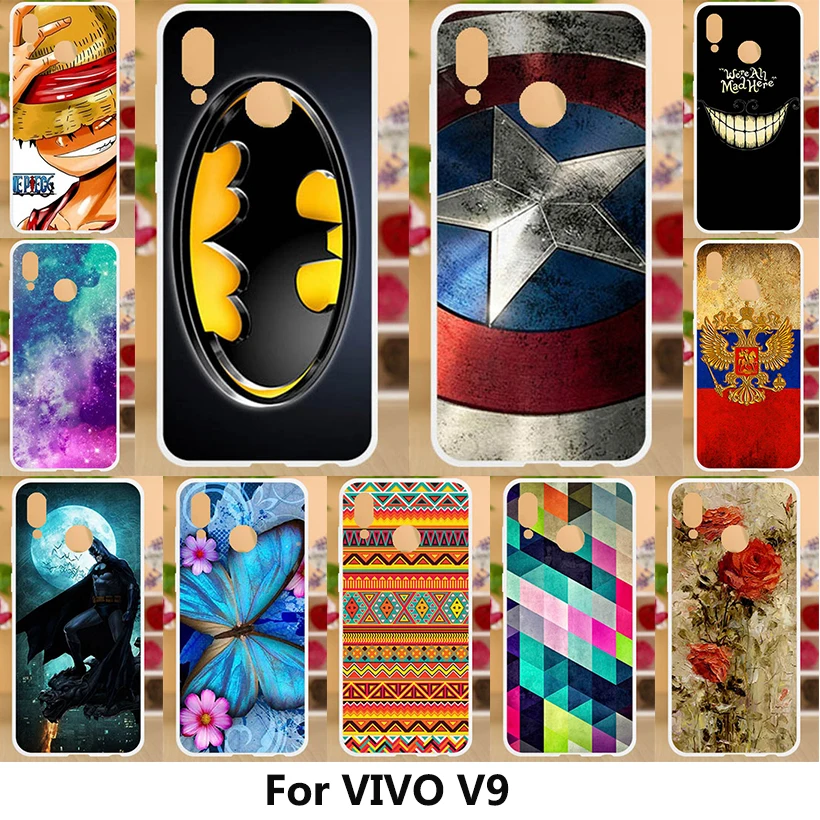 

Anunob Phone Cases For Vivo V9 Case Fashion Design Art Painted TPU Soft Silicone Skin Back Cover Vivo Y85 Shell Bumper Skin Bags