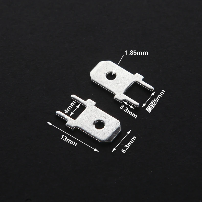 

100PCS/LOT T040 6.3 Inserts Plug male Terminal 250 PCB Solder lug thickness 0.8 two legs ,PCB welding sheet