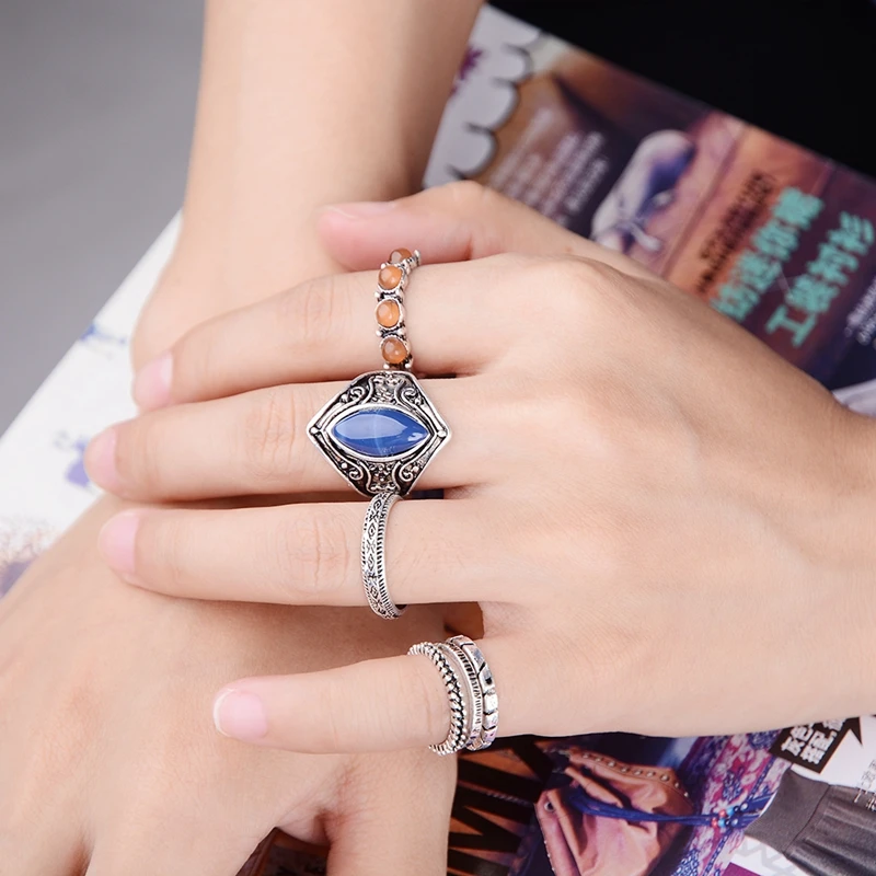 turkish vintage wedding ring set antique silver carved ethnic midi knuckle finger rings wholesale free 6pcs - Turkish Wedding Ring turkish vintage wedding ring set antique silver carved ethnic midi knuckle finger rings wholesale free 6pcs - Turkish Wedding Ring