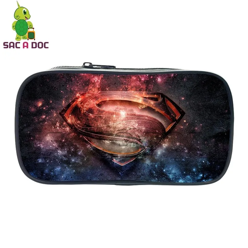 

Comic Justice League Superman Logo Printing Pencil Case for Kids Boys Girls School Supplies Case Women Super Hero Cosmetic Cases