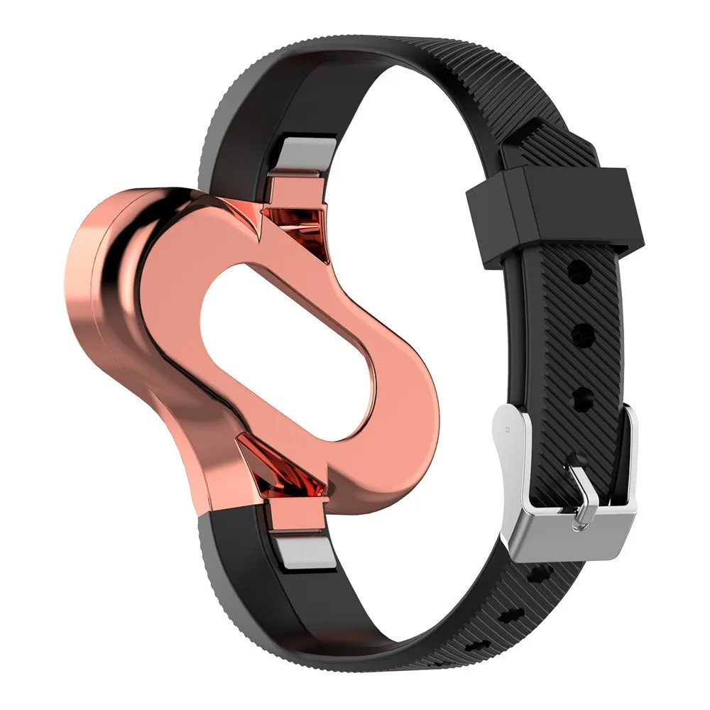 Силиконовый ремешок на запястье для Xiaomi Mi, 4 ремешка, Смарт-часы, Спортивная металлическая рамка, сменный мужской Т-образный ремешок, роскошный браслет для женщин и мужчин 19Jun25
