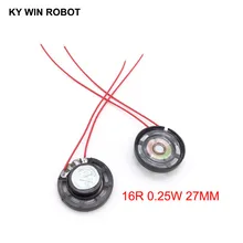 2 шт./лот, новинка, Ультратонкий игрушечный автомобильный рожок, 16 Ом, 0,25 Вт, 0,25 Вт, 16R, Диаметр динамика 27 мм, 2,7 см, с проводом