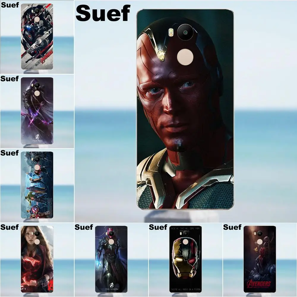 Suef Мстители Возраст Ultron ТПУ индивидуальный дизайн для Xiaomi Redmi 4 3 3S Pro Mi3 Mi4 Mi4i Mi4C Mi5