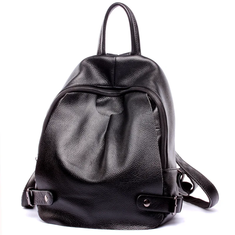 

2019 Women's Backpack Genuine Leather Shoulder Bags Soft Cowskin SchoolBags Tote Satchel BookBagss Black Color