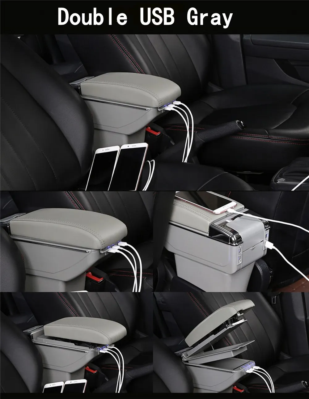 Для hyundai акцент подлокотник 2006 2007 2008 2009 2011+ USB+ двойной Слои+ свет