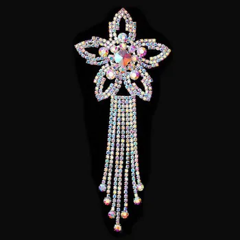 

10Pieces Sewing Crystals Diamond Rhinestone Appliques Tassel Fringe Strass Applique Trim DIY Craft Crystal Applique For Dresses