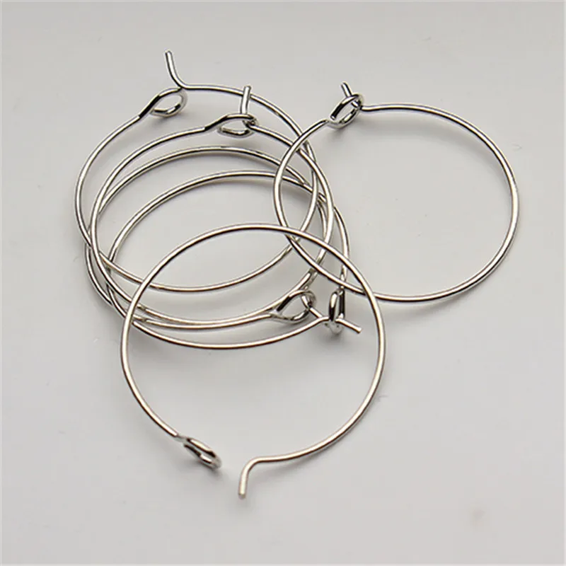 

100pcs Silver/Gold/Rhodium Color Ear Hooks Drop Earring Wire Earrings Clip Circle Hooks Women DIY Ear Jewelry Accessories F2399