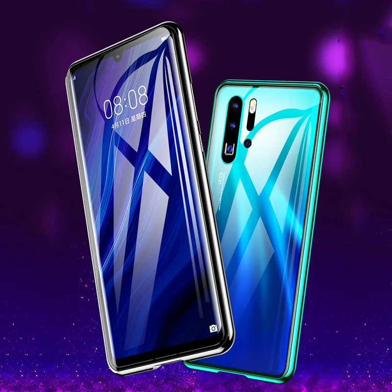 Магнитный адсорбционный чехол 360 для Huawei P30 P20 Mate20 Pro двухстороннее нано