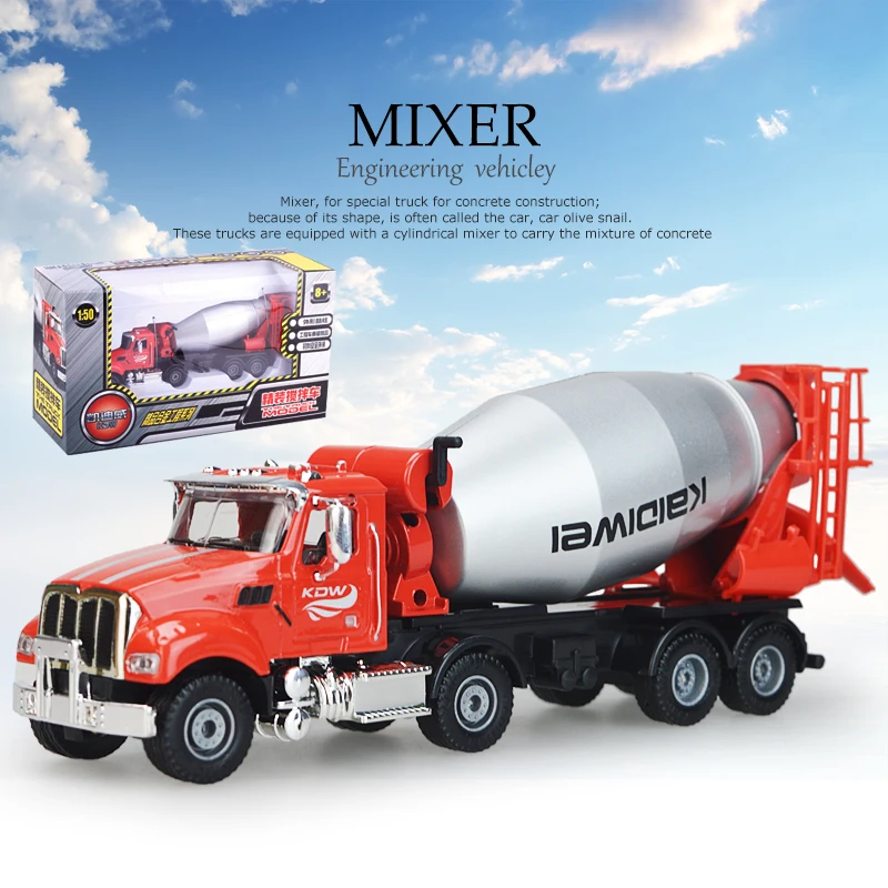 

Alloy engineering vehicle cement mixer simulation children's toy Christmas New Year gift collection Collection of ornaments 1:50