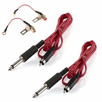 

Pro Two Set RCA Jack Plug Adaptor Clip Cord Kit for Tattoo Gun Machine Power Supply