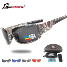 Queshark, тактические камуфляжные поляризационные солнцезащитные очки для рыбалки, альпинизма, бега, лыжные очки, камуфляжные спортивные очки, очки для рыбалки