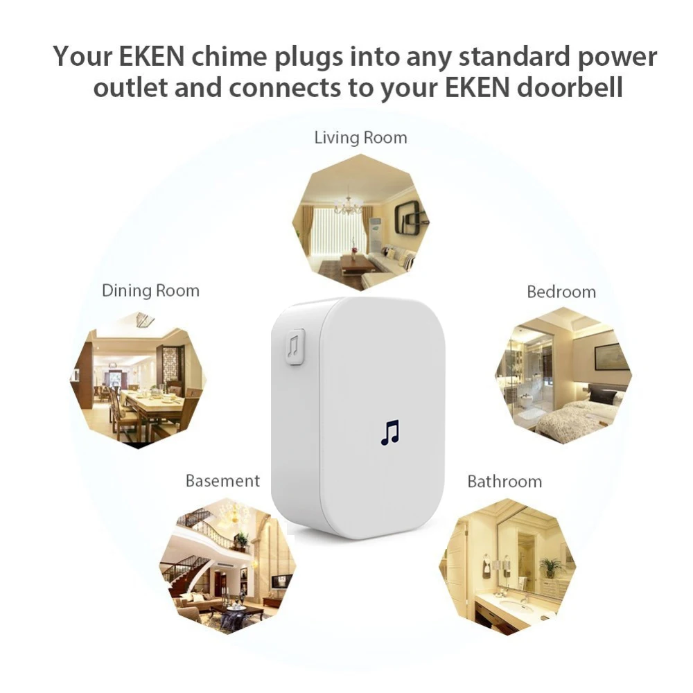 Дверной звонок EKEN для V5 V6 V7 беспроводной дверной с Wi Fi ночным видением