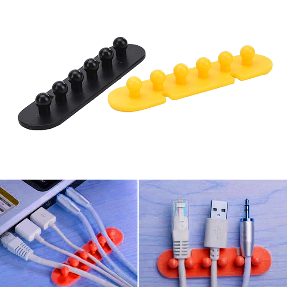 2Pcs Wire Cord Cable Organizer Ties Tidy Holder Fixer Organizer Drop Adhesive Clamp Car Wire Tie Clips Cord Cable Flat Holder