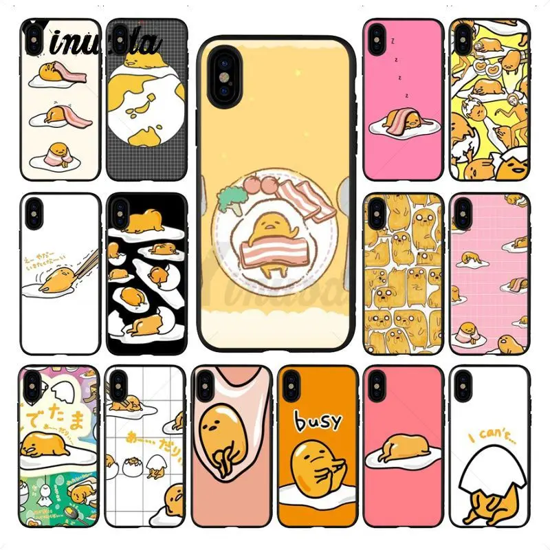 Yinuoda Cute cartoon gudetama fried eggs Customer silicone soft Phone Case for iPhone X XS MAX 6 6s 7 7plus 8 8Plus 5 5S SE XR | Мобильные