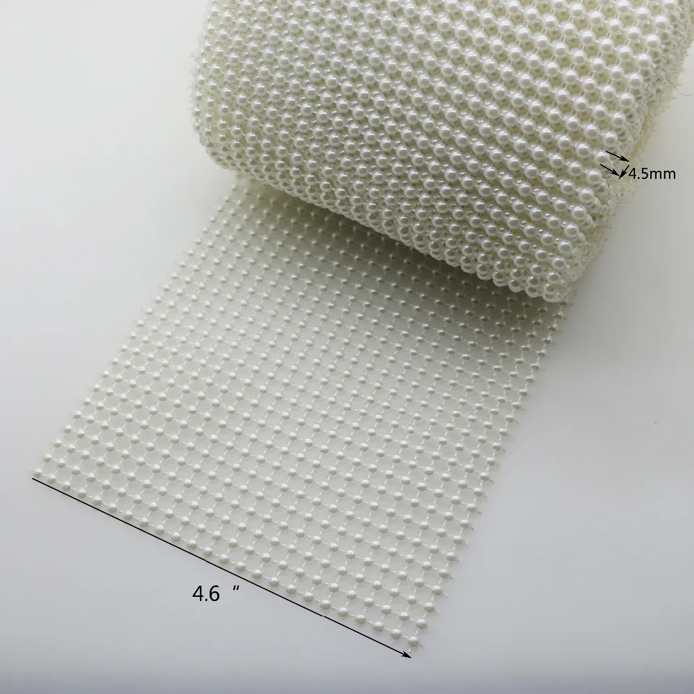 

Wholesale 10yards Rows Imitation Pearl Mesh Ribbon Craft Ribbon Roll for Diy Gift Wrap Wedding Party Jewelry Dress Decoration