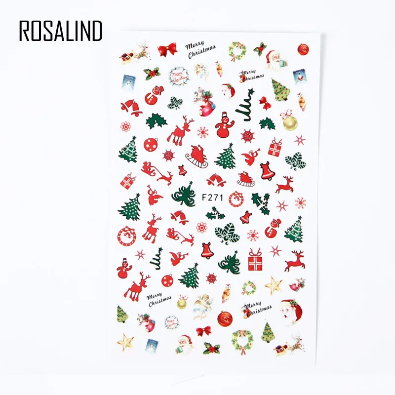

ROSALIND 1Packs/Lot New Arrivals Christmas Nail Sticker Decal Manicure Nail Art Water Decals Nail Art DIY Manicure Guides