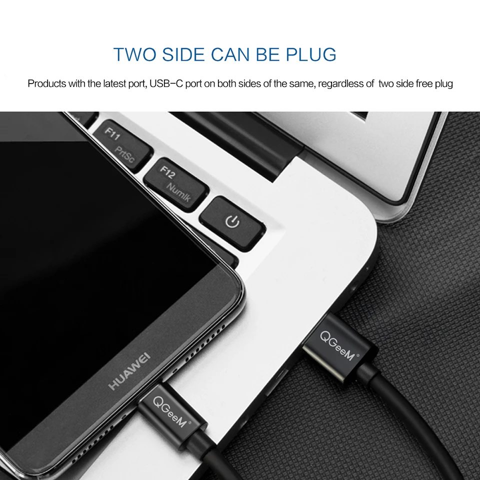 QGeeM USB A к C кабель для синхронизации данных Шнур Macbook Samsung Galaxy S8 Oneplus Huawei Mate 10 Type c