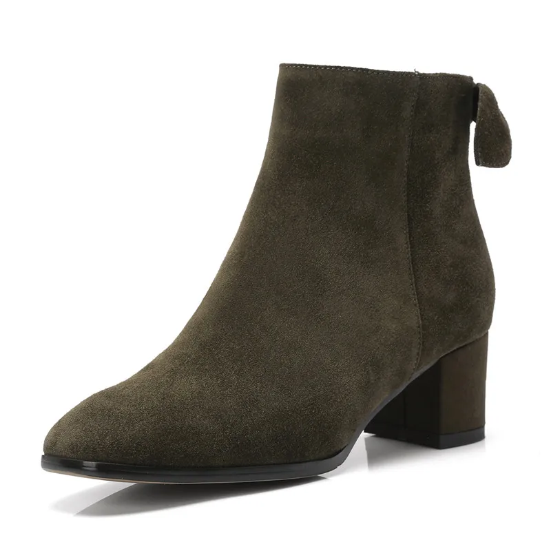 Del Tobillo green Pie Zapatos Bowtie Talla Black Gruesos Dedo yellow Med De Causal Anmairon Moda Cremallera Botas Puntiagudo Tacones 34 Mujer 40 Cr1074 qOZZ1t