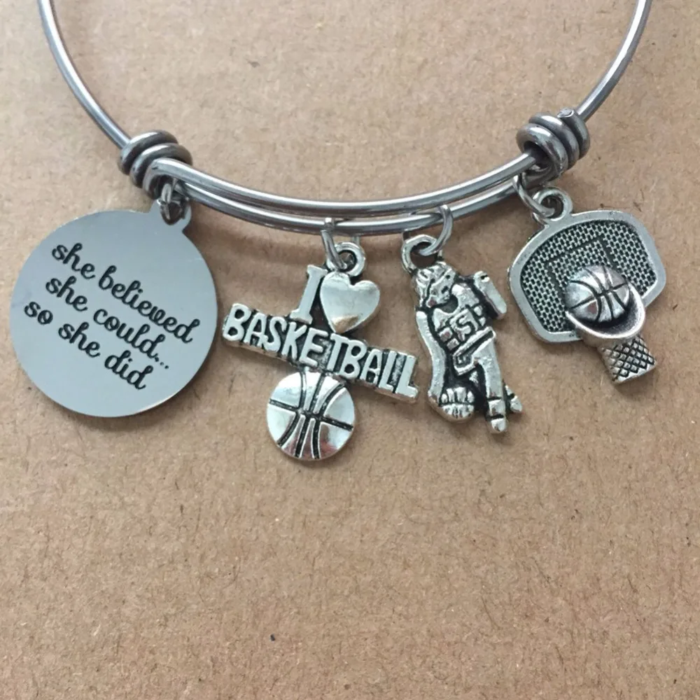 basketball charm bracelet