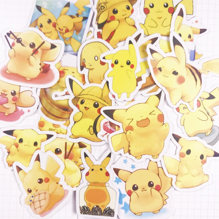 

24pcs Various Pokemons Japanese cartoon anime animal decoration sticker diy ablum diary scrapbooking label sticker stationery