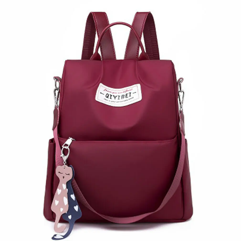 Женский рюкзак с защитой от краж, ткань Оксфорд, Модный Большой Вместительный рюкзак для путешествий, многофункциональная школьная сумка для ноутбука - Цвет: Красный