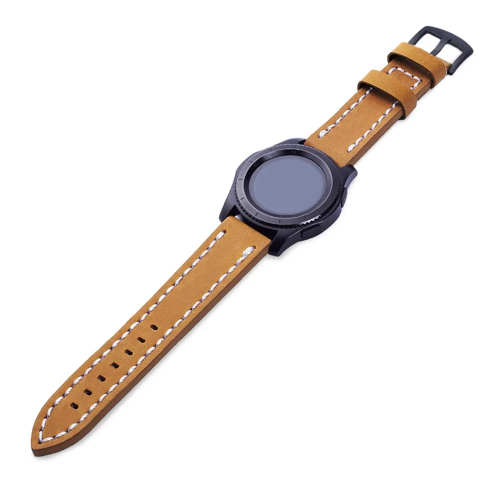Laforuta Шестерни S3 ремешок для samsung Galaxy часы 46 мм S 3 Slassic 22 мм кожаный браслет ретро Винтаж ремень