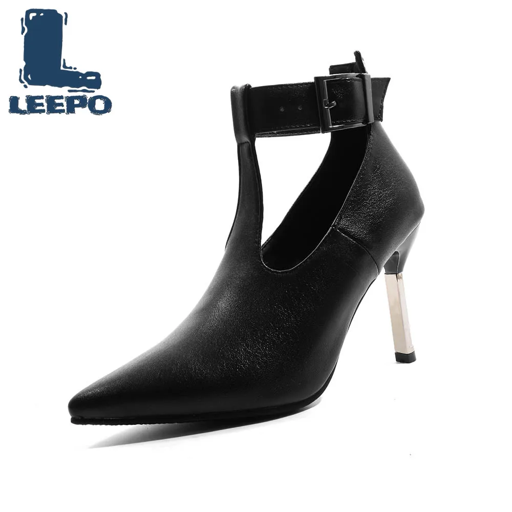 

Shoes Women T-Strap High Heel Goddess Handmade Thin Heels Ladies Big Size Dress Stilettos Shoes Woman Party Black Pumps