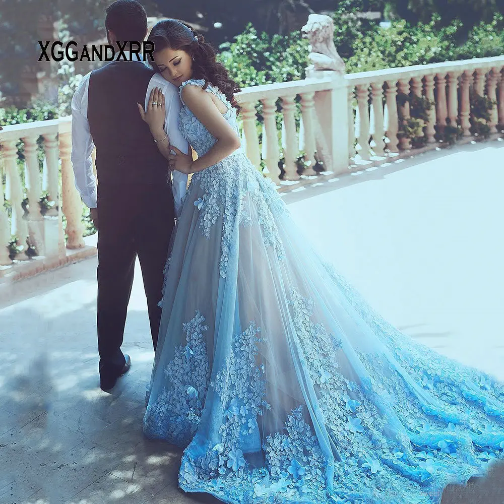 

Elegant Sweetheart Long Prom Dress 2019 Heavy Flower Luxury Evening Dress Sweep Train Saudi Arabia Vestidos De Fiesta Plus Size