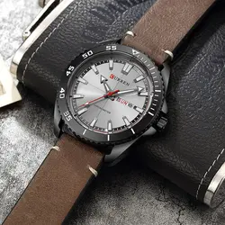 CURREN 8272 Для мужчин s часы люксовый бренд кварцевые часы Для мужчин Повседневное кожа военные Водонепроницаемый спортивные наручные часы
